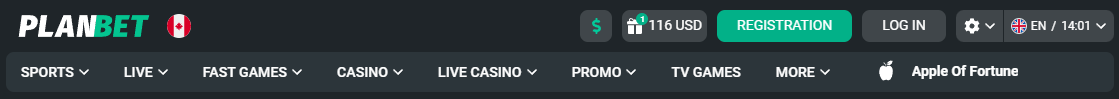 PlanBet Sportsbook 2 Planbet menu
