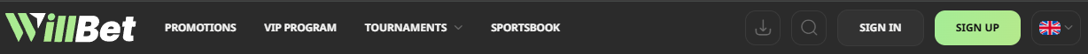 WillBet Sportsbook 2 Willbet menu