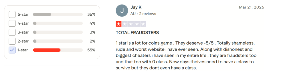 Coins.Game — High Risk, Low Trust, Poor Reputation 4 Zrzut ekranu 2026 03 31 161749